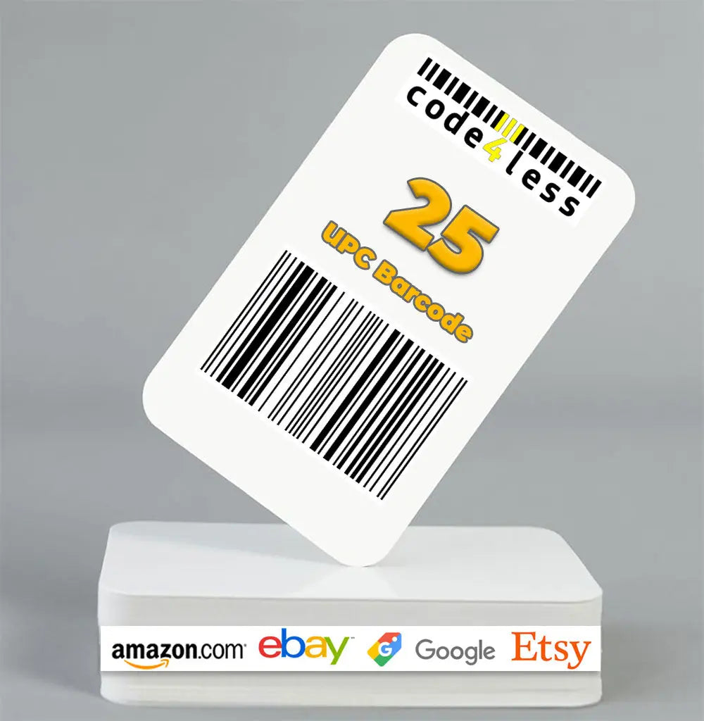25 UPC EAN Barcodes | Certified Barcode Number for Amazon eBay | Code for Less