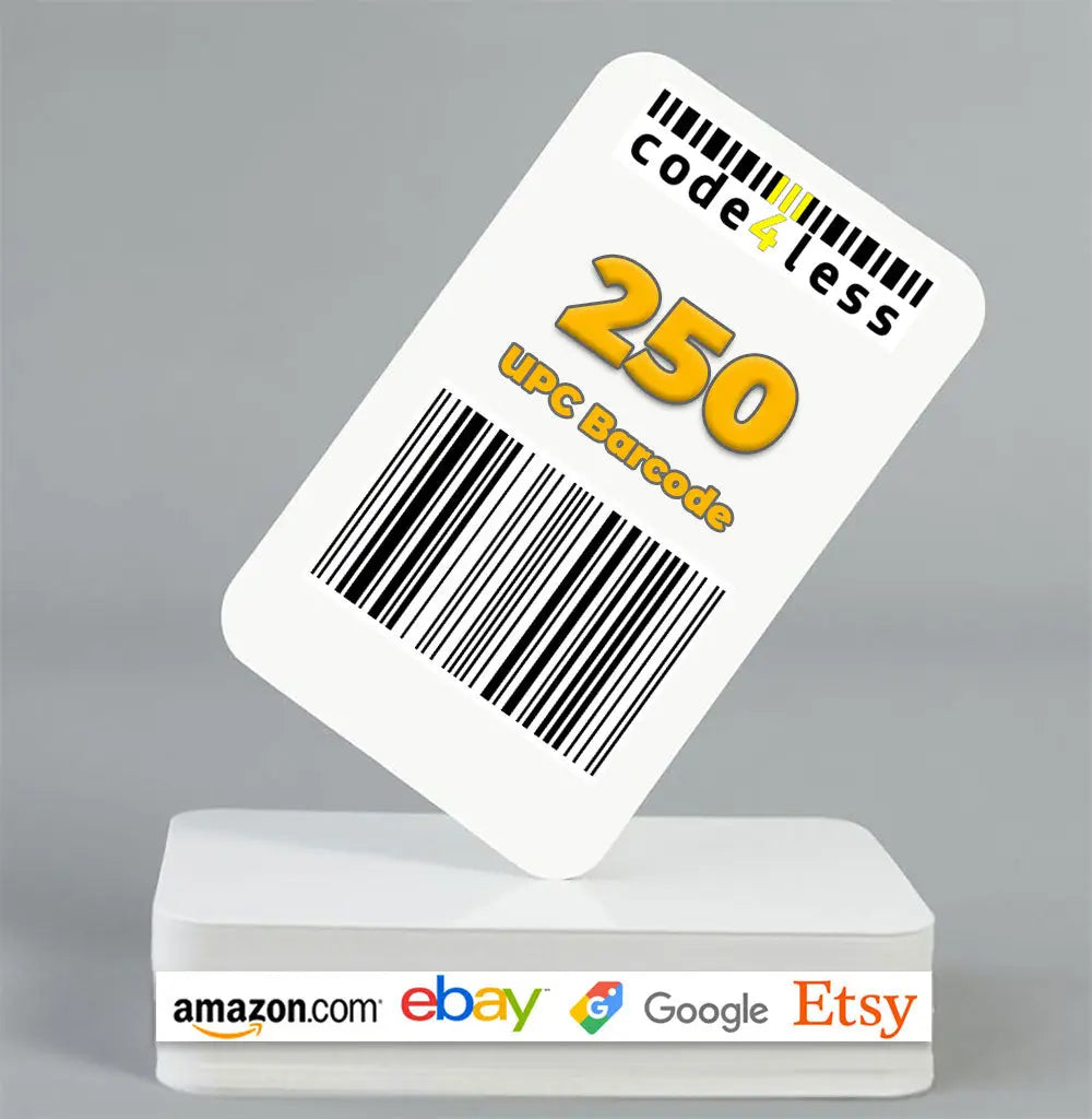 250 UPC EAN Barcodes | Certified Barcode Number for Amazon eBay | Code for Less