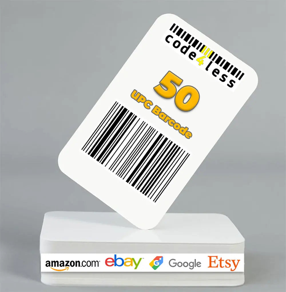 50 UPC EAN Barcodes | Certified Barcode Number for Amazon eBay | Code for Less