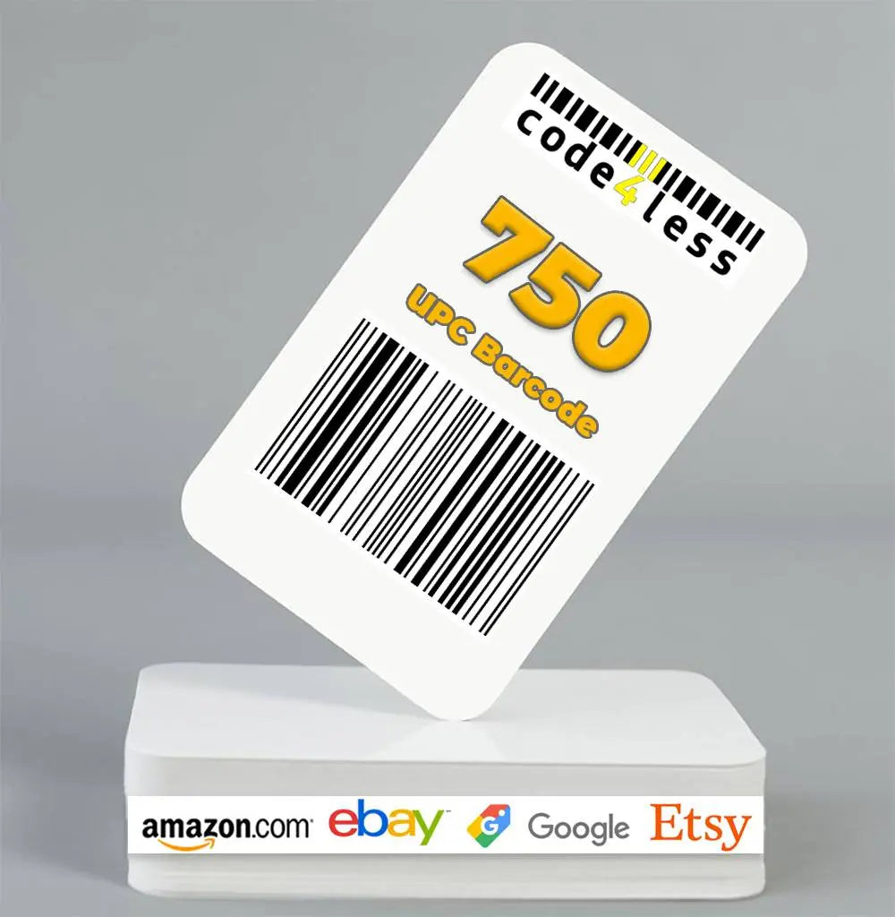 750 UPC EAN Barcodes for Amazon eBay Etsy Walmart Shopify