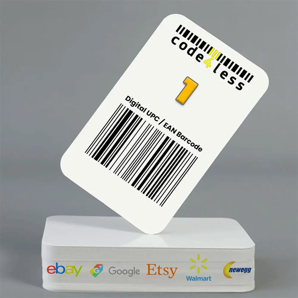 1 UPC EAN Barcode for E-Commerce (eBay, Etsy, Walmart, Shopify) *Not for Amazon Code4Less