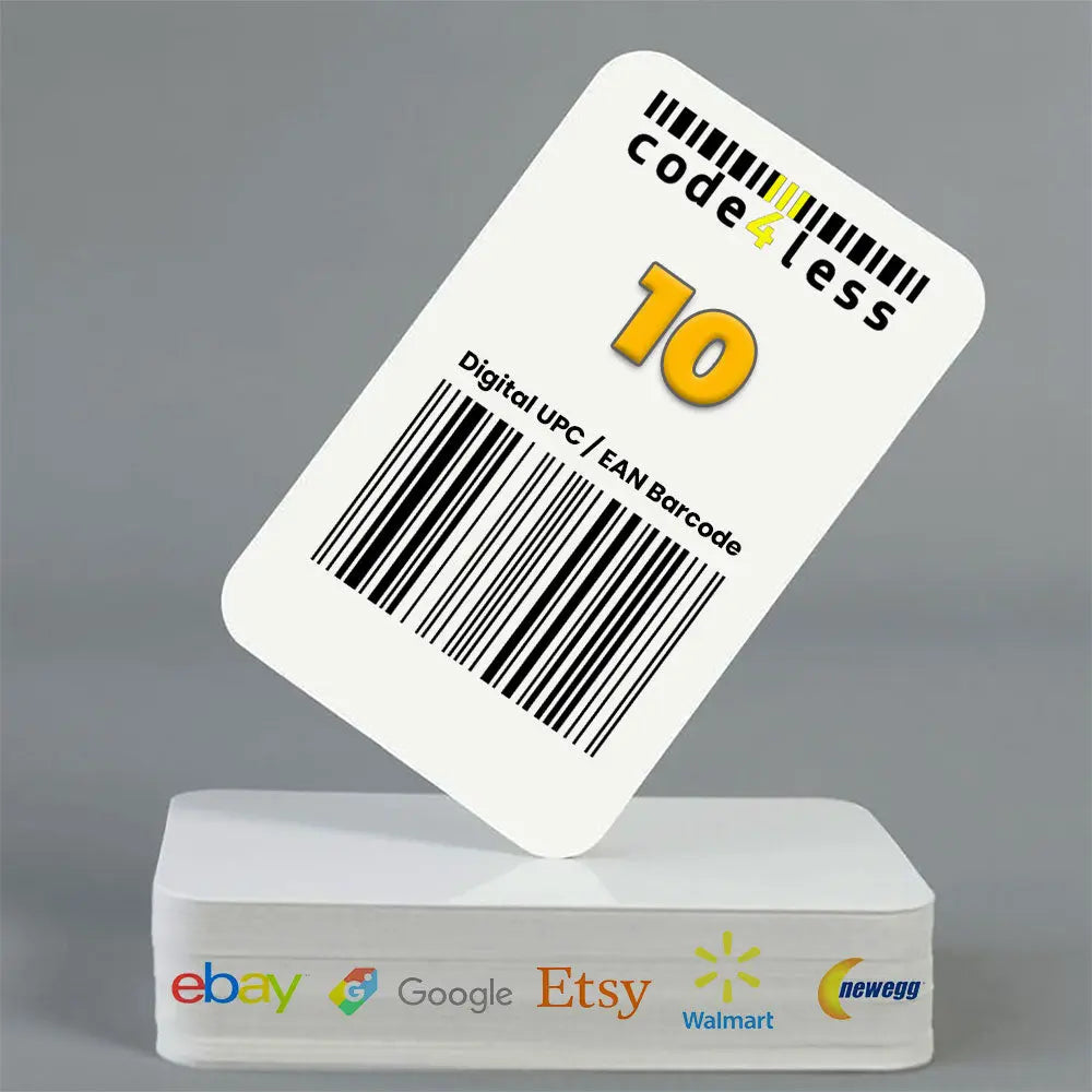 10 UPC EAN Barcodes for E-Commerce (eBay, Etsy, Walmart, Shopify) *Not for Amazon Code4Less